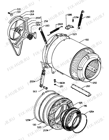 Взрыв-схема стиральной машины Zanussi ZF1446J - Схема узла Tub and drum